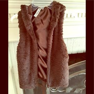 Knit Works brown furry vest.